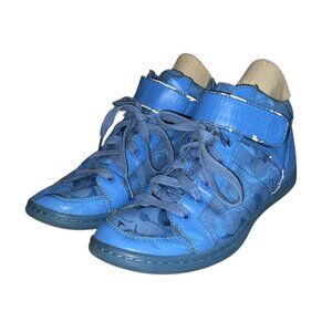 Coach Zoey Blue Lace-Up High Top Sneakers Size 8.5 Womens